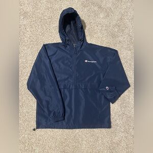 Half zip navy blue champion wind breaker